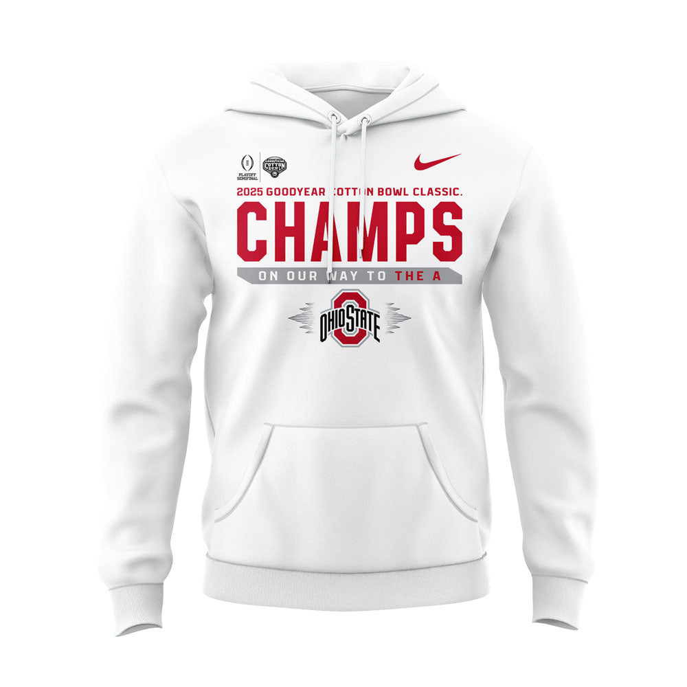 Ohio State Football ARE 2025 COTTON BOWL CHAMPIONS Whrite Hoodie