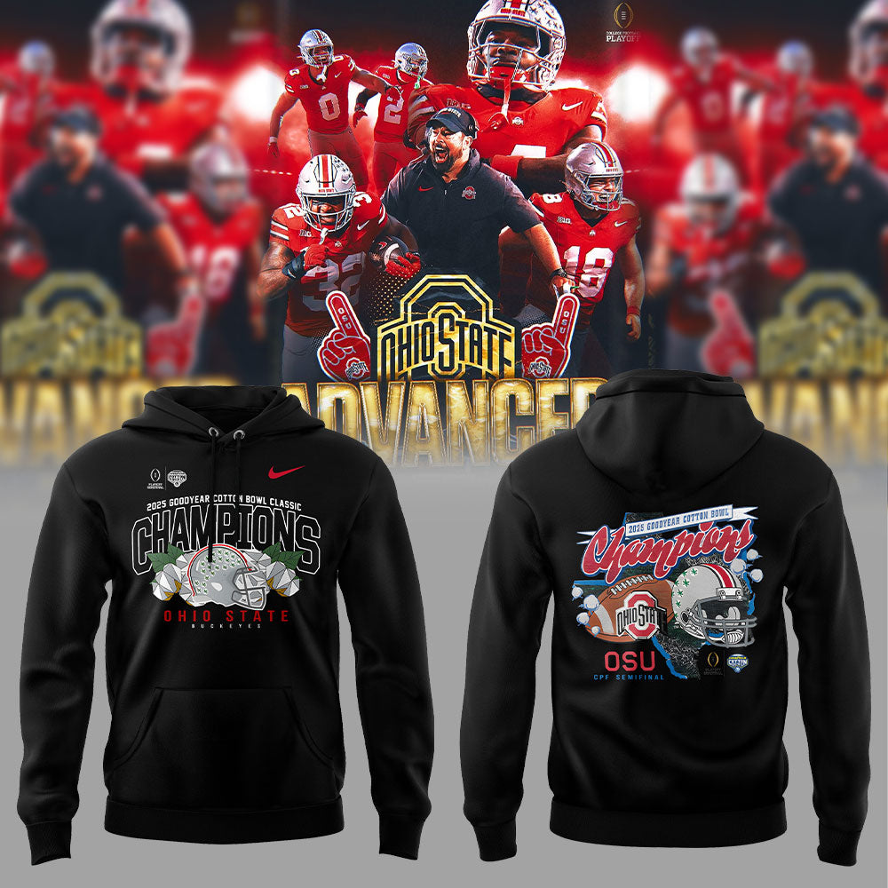Ohio State Football ARE 2025 COTTON BOWL CHAMPIONS Black Hoodie