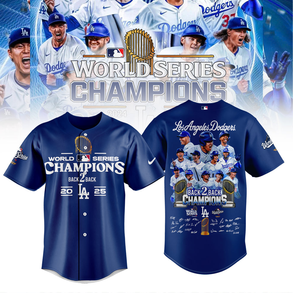 We Rule October LA Dodgers 2025 World Series Champions Baseball Jersey - Blue - Unisex