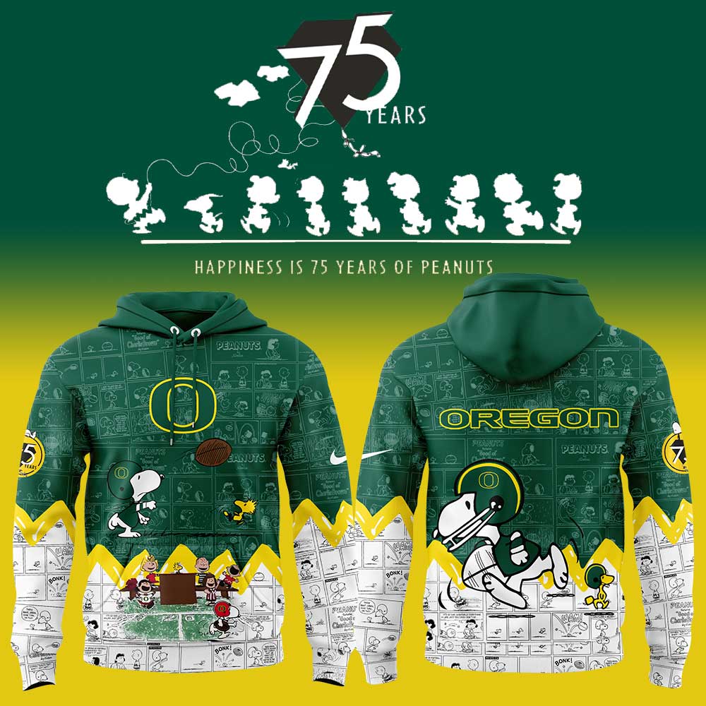 Limited Edition Oregon Football 75th Anniversary of Peanuts Hoodie V2