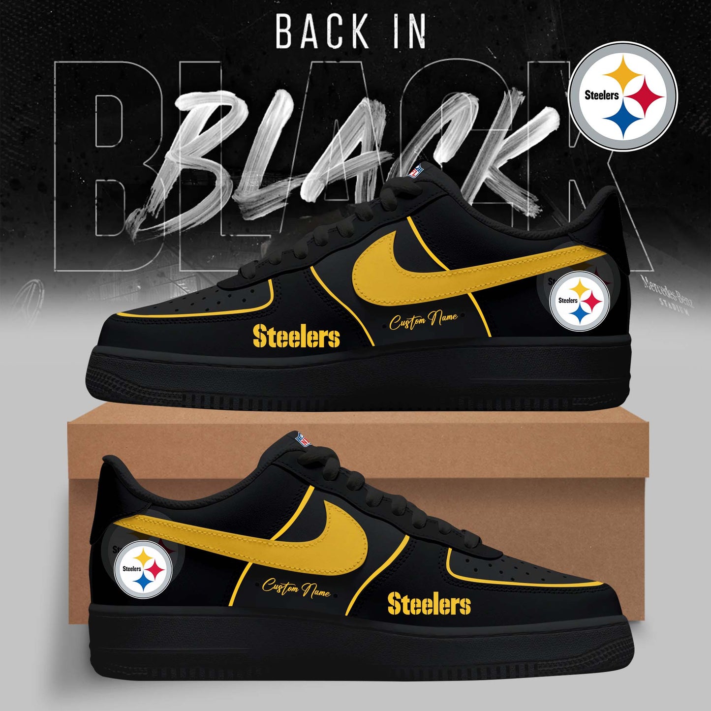 Pittsburgh Steelers – 2025 Back In Black Limited Edition AF1