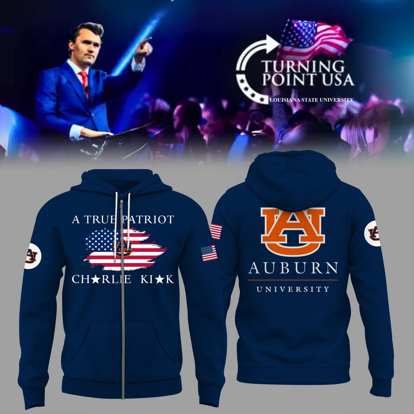 Limited Edition Auburn University x Turning Point USA ZIP Hoodie