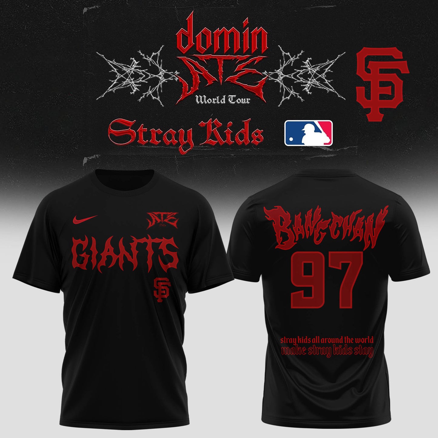 San Francisco Giants Baseball T-Shirt x Stray Kids – DominATE World Tour 2025