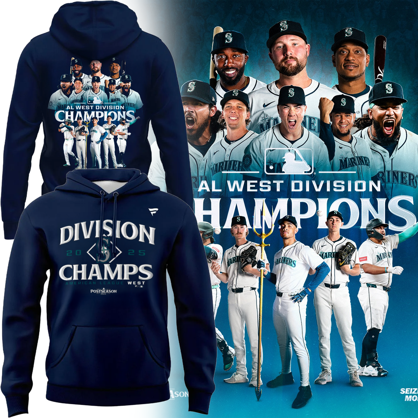 Seattle Mariners 2025 AL West Division Champions Limited Hoodie