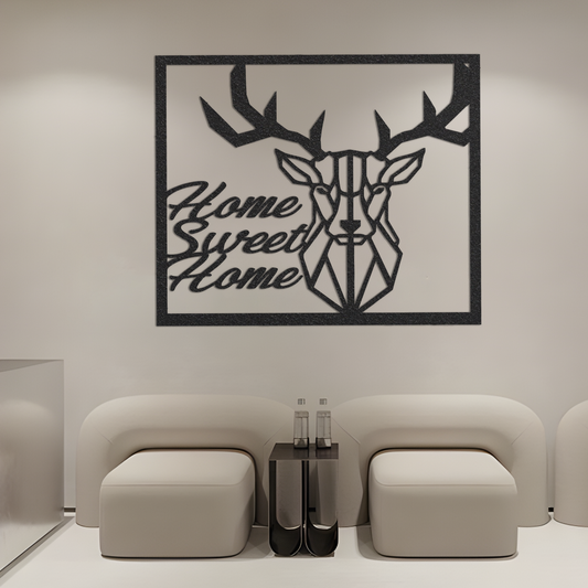 Home Sweet Home Metal Wall Art / Metal Wall Decor / Home Sweet Home Deer Home Decor / Metal Wall Art / Deer Wall Art / Metal Home Decor