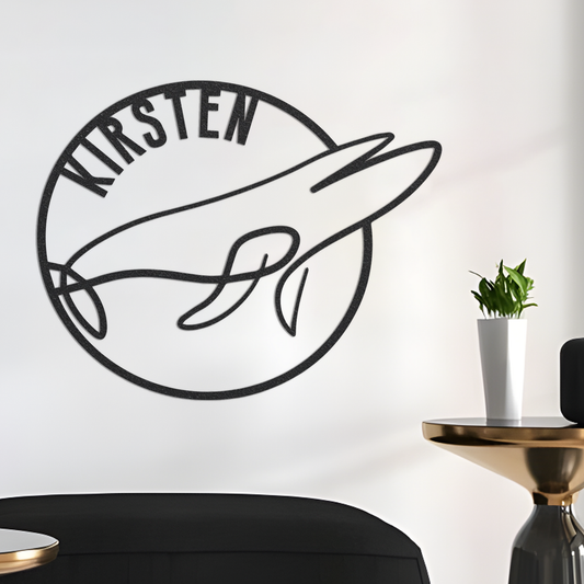 Metal Name Sign, Blue Whale Metal Sign, Metal Name Sign, Blue Whale Sign, Metal Sign, Housewarming Gift, Home Decor, Backyard Sign