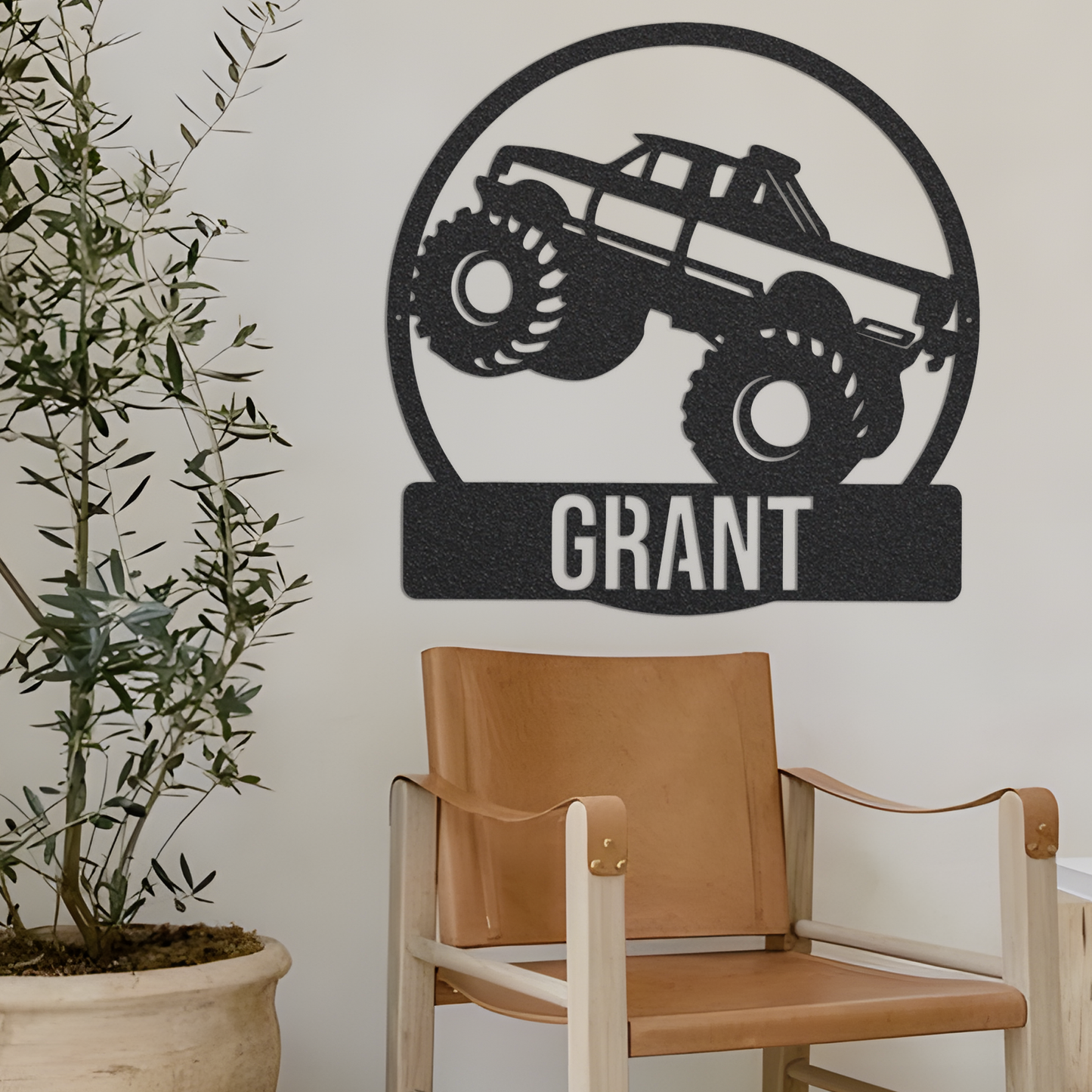 Kids Room Monster Truck Metal Sign / Boys Wall Decor / Boys Room Metal Wall Decor / Monstertruck Decor / Personalized Bedroom Decor