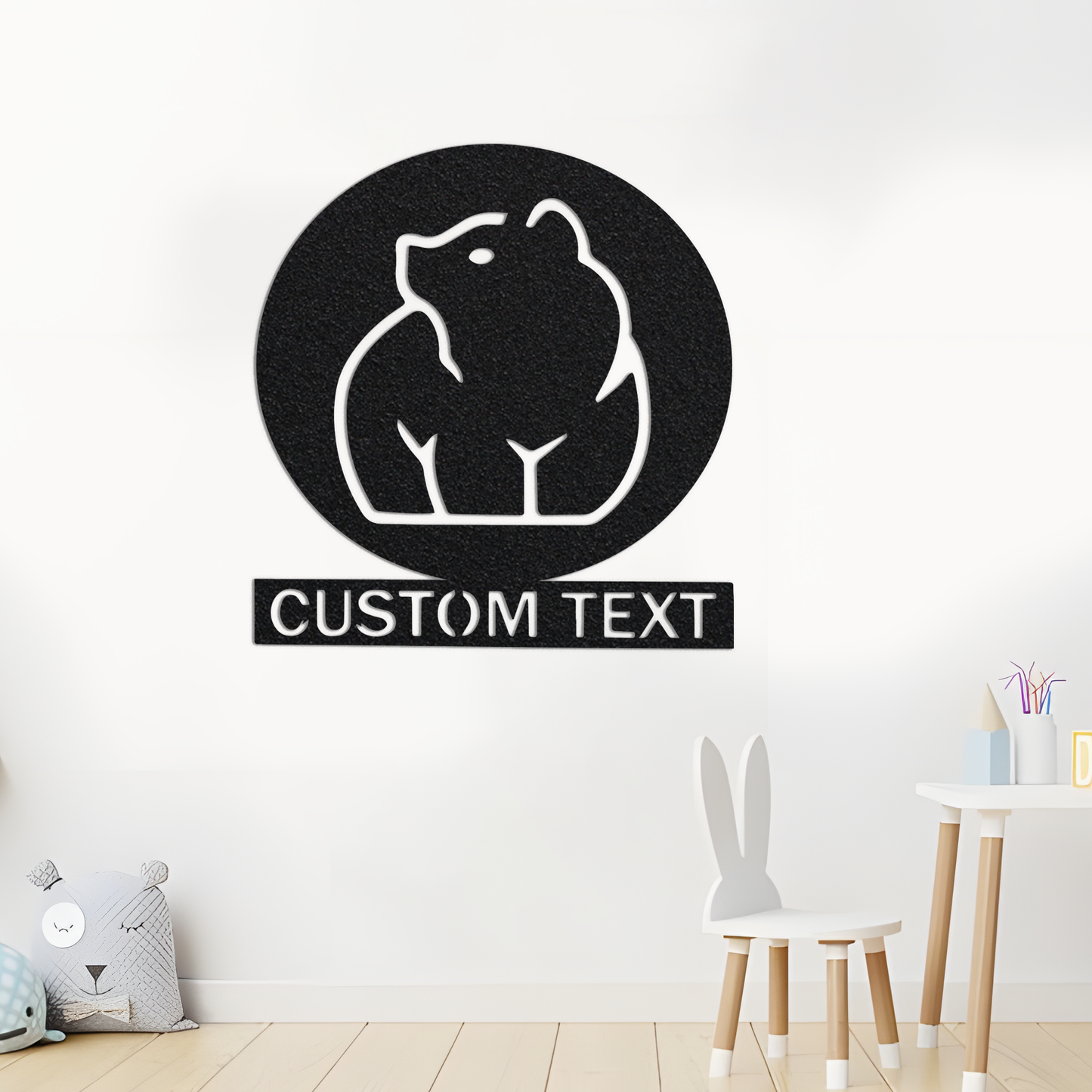 Custom Bear Metal Sign,Bear Wall Art,Cute Bear Sign,Bear Monogram Sign,Personalized Bear Wall Decor,Bear Room Decor,Indoor Outdoor Decor