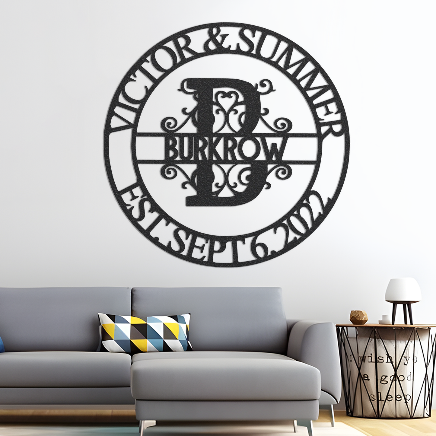 Family Name Metal Sign, Metal Anniversary Sign, Custom Anniversary Sign, Metal Name Sign, Monogram Wall Decor, Metal Family Name Sign