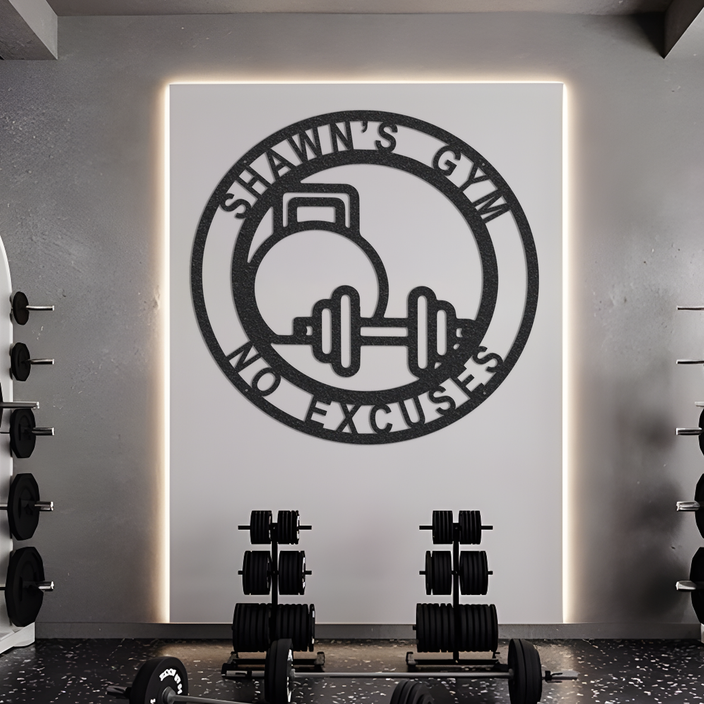 Metal Gym Sign, Workout Monogram Metal Sign, Custom Metal Sign, Laser Cut Gym Wall Decor, Monogram Metal Sign