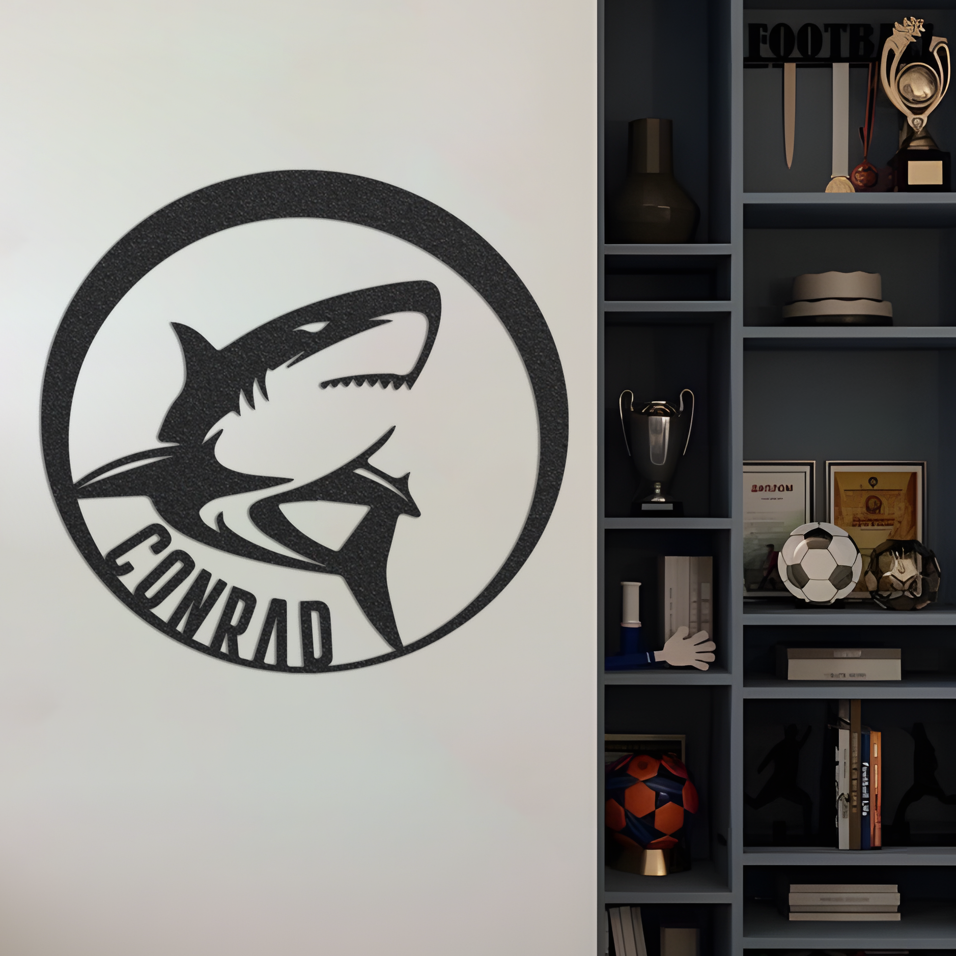 Metal Name Sign, Great White Shark Metal Sign, Metal Name Sign, Family Name Sign, Metal Family Sign, Door Hanger, Home Decor, Backyard Sign