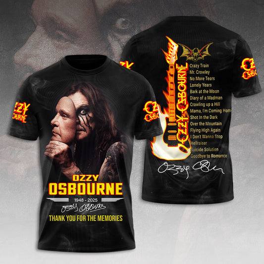 Ozzy Osbourne 3D T-Shirt - Thank You For The Memories