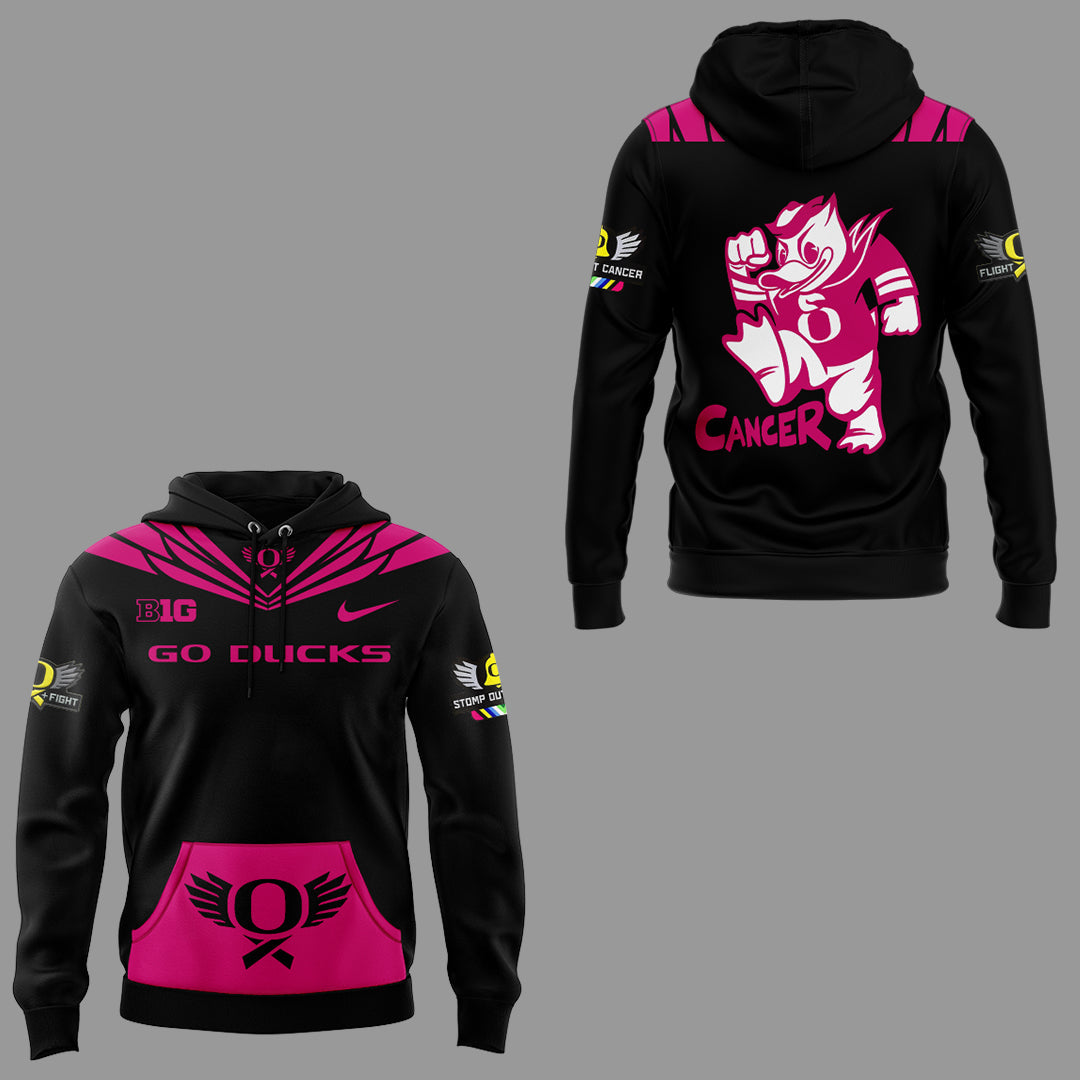 Limited Edition Oregon Ducks Breast Cancer Hoodie