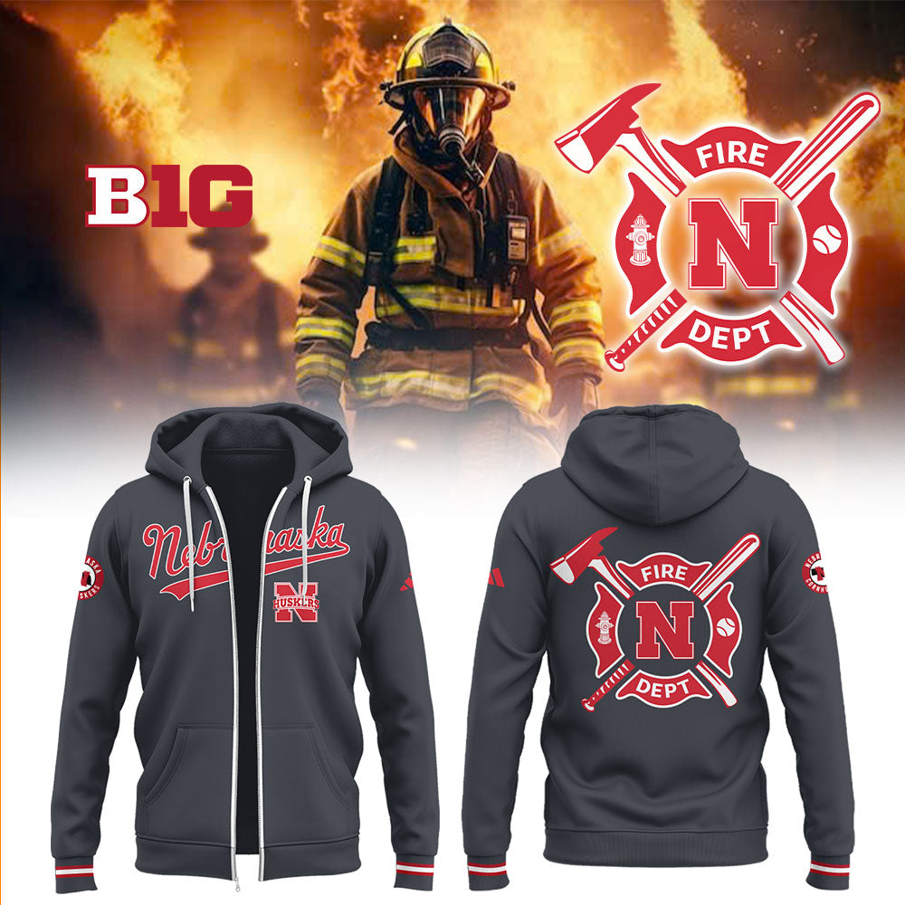 Nebraska Baseball x Firefighter Appreciation Zip Hoodie