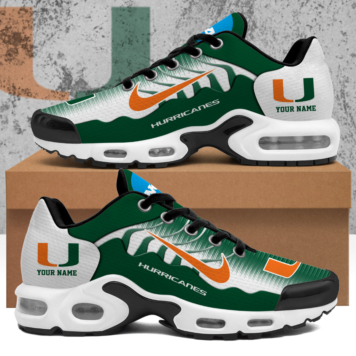 Miami Hurricanes Football Custom Name 2025 New Shoes