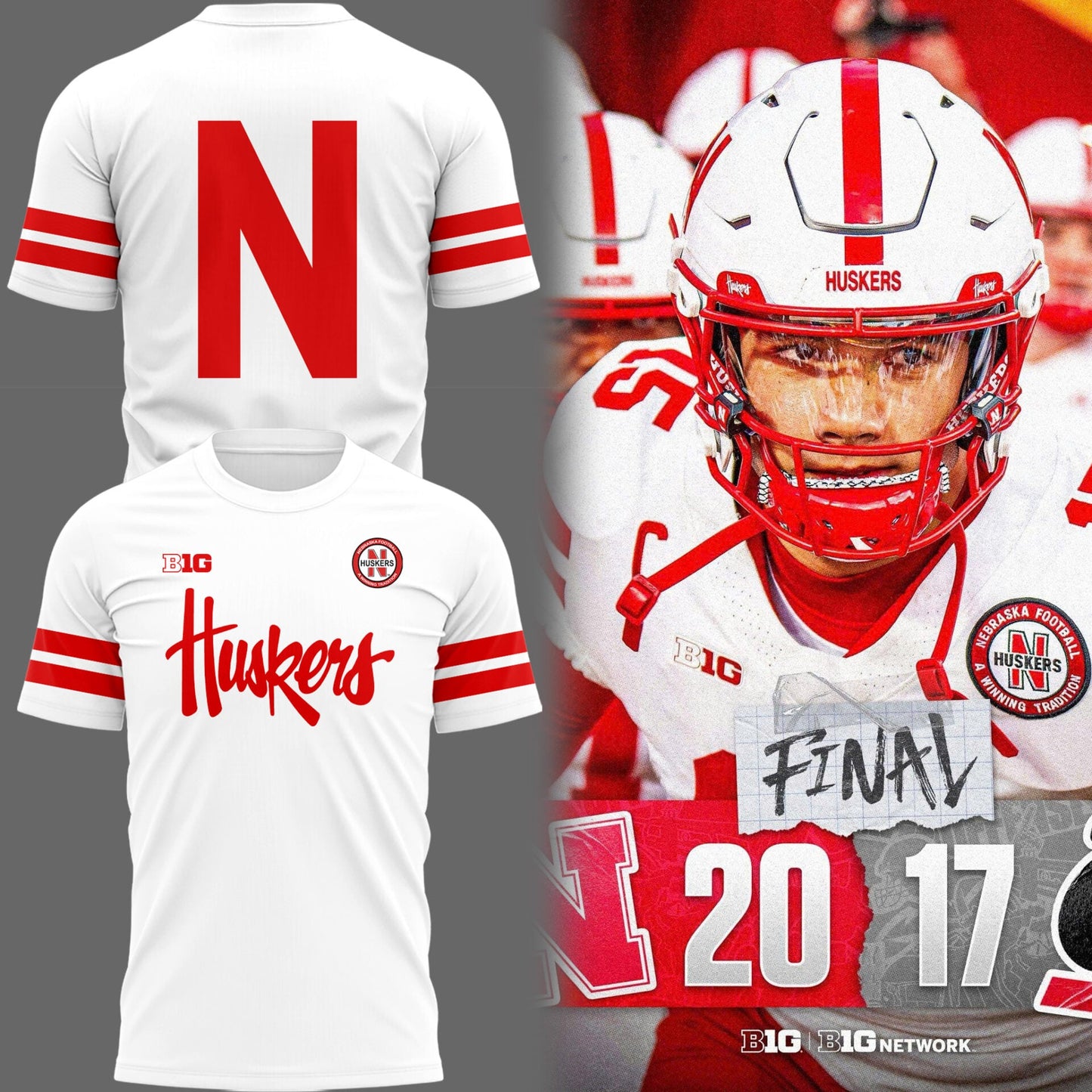 Limited Edition Nebraska Football White TShirt