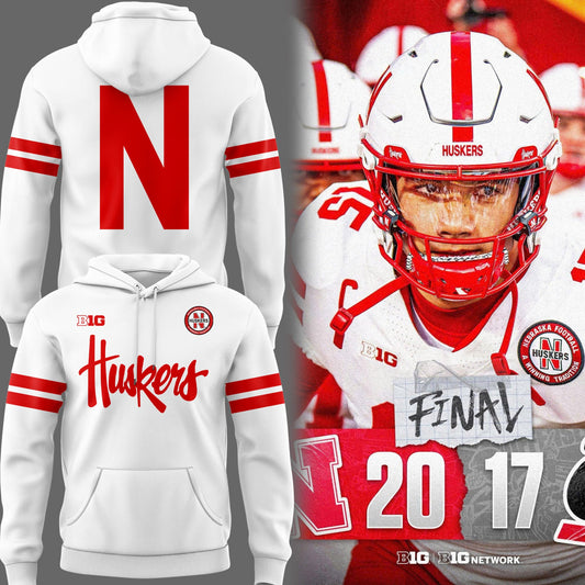 Limited Edition Nebraska Football White Hoodie