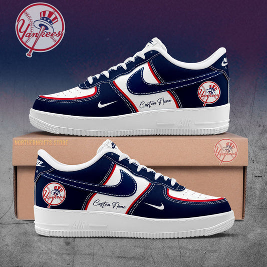 2025 Premium New York Yankees World Series Shoe - New York Yankees Custom Name For Fans Red AF1