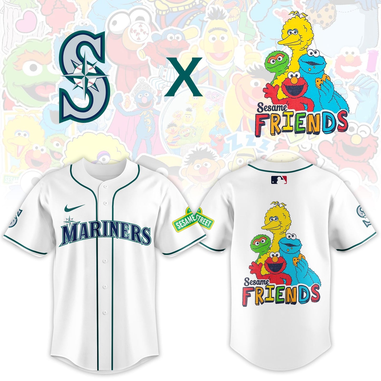 .Seattle Mariners 2025 Sesame Street Night Limited Jersey