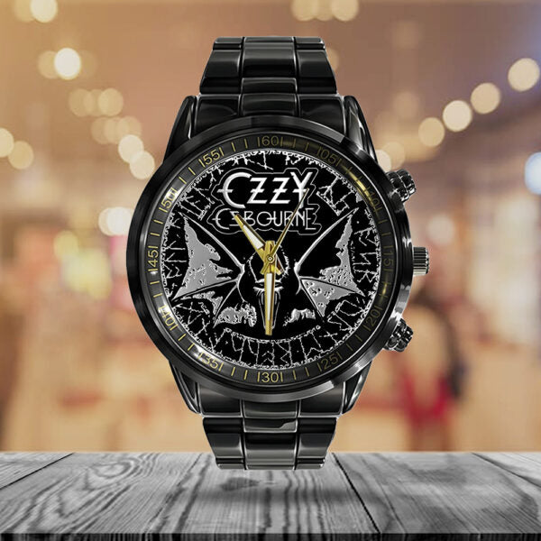 Ozzy Osbourne Black Stainless Steel Watch