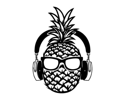 Pineapple Music Design Metal Wall Art, Listen Music Pineapple For Kitchen Decor, Metal Wall Art For Music Lover Gift, Decor for Music Room
