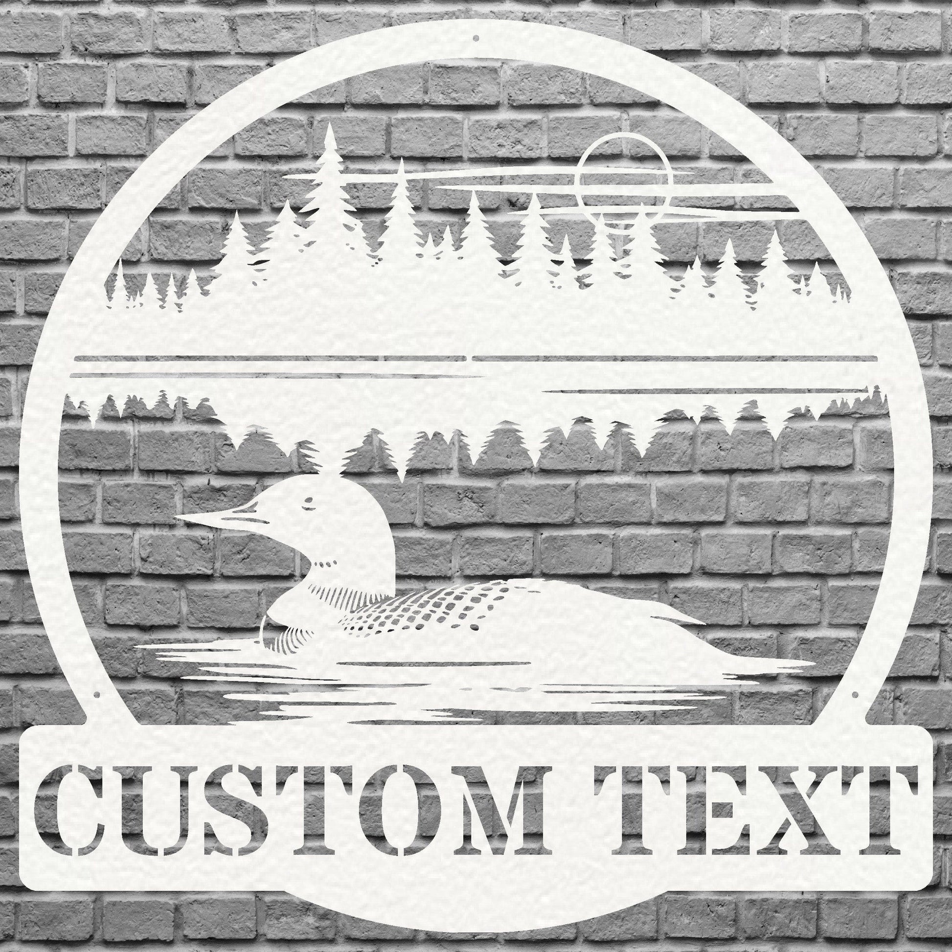 Personalized Loon Metal Sign, Custom Lake House Metal Sign, Outdoor Garden Stake, Custom Name Sign, Garden Decor, Housewarming Gift