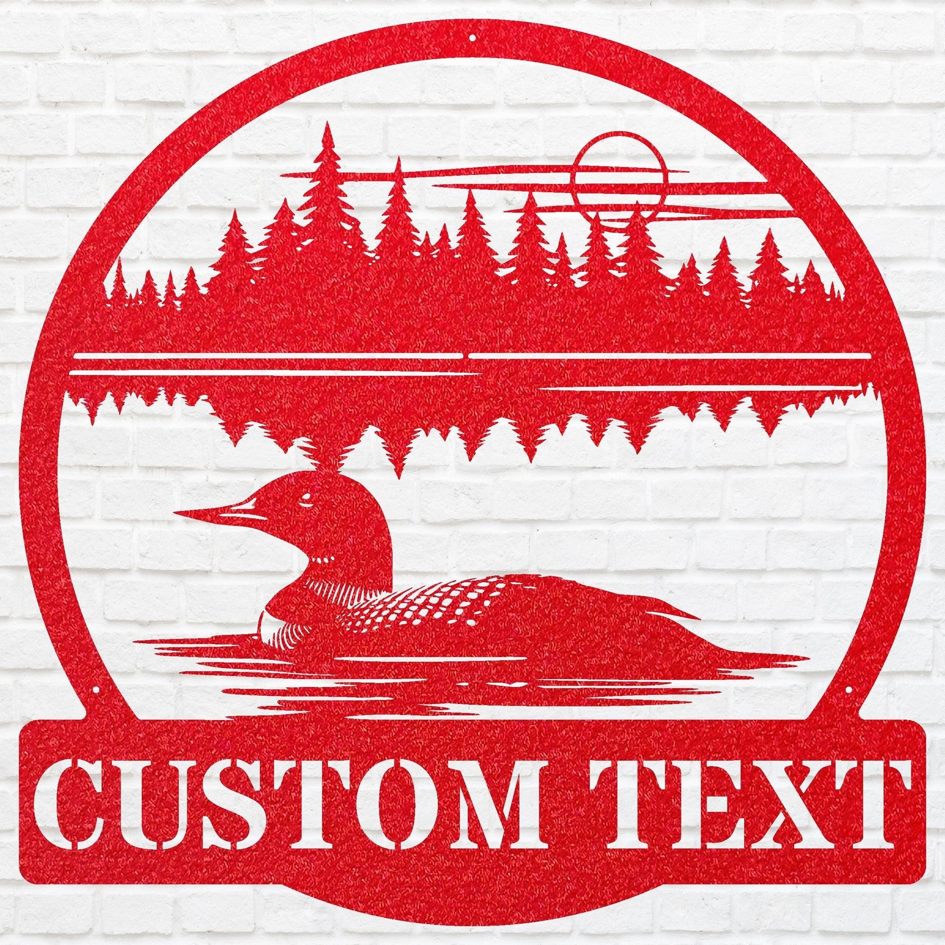 Personalized Loon Metal Sign, Custom Lake House Metal Sign, Outdoor Garden Stake, Custom Name Sign, Garden Decor, Housewarming Gift