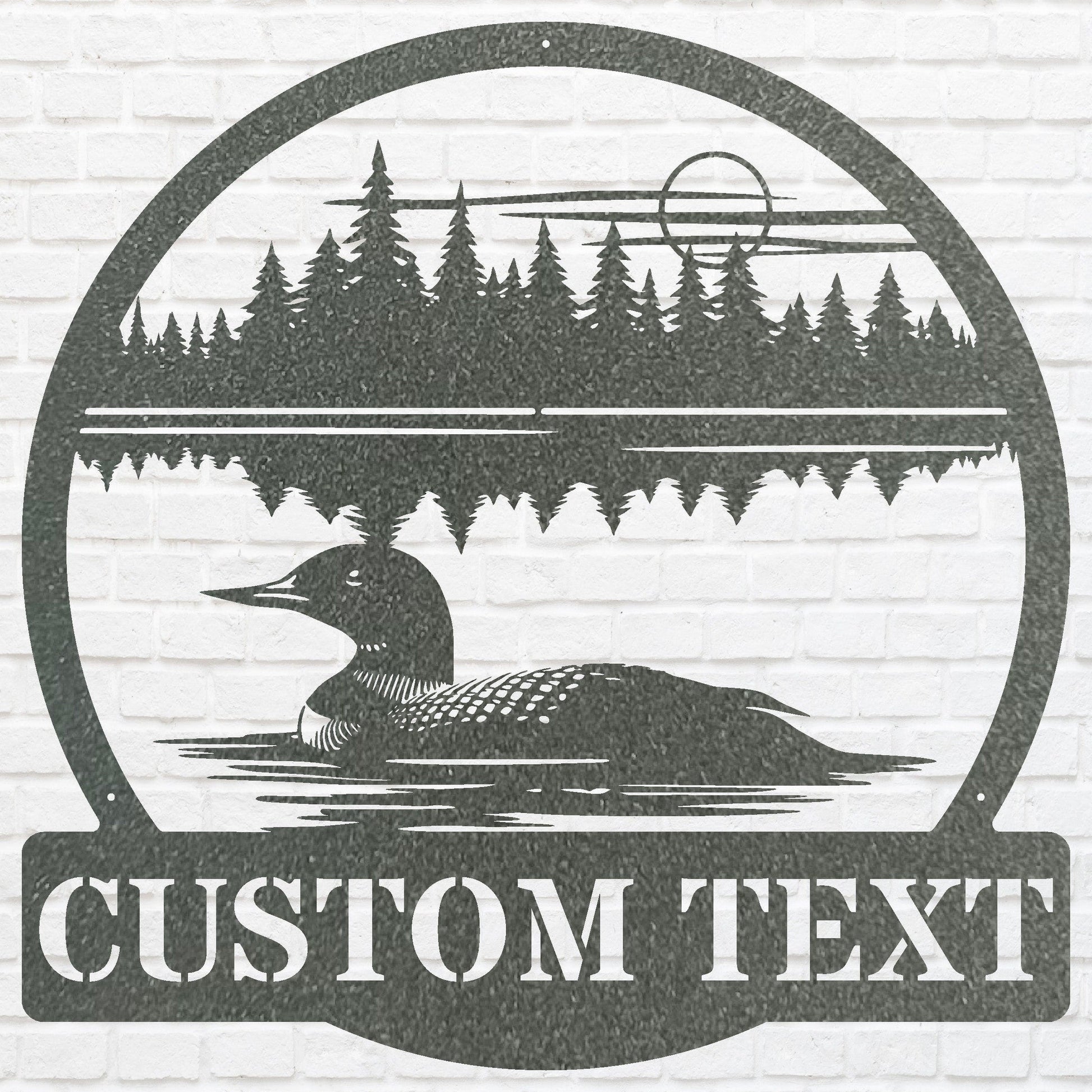 Personalized Loon Metal Sign, Custom Lake House Metal Sign, Outdoor Garden Stake, Custom Name Sign, Garden Decor, Housewarming Gift