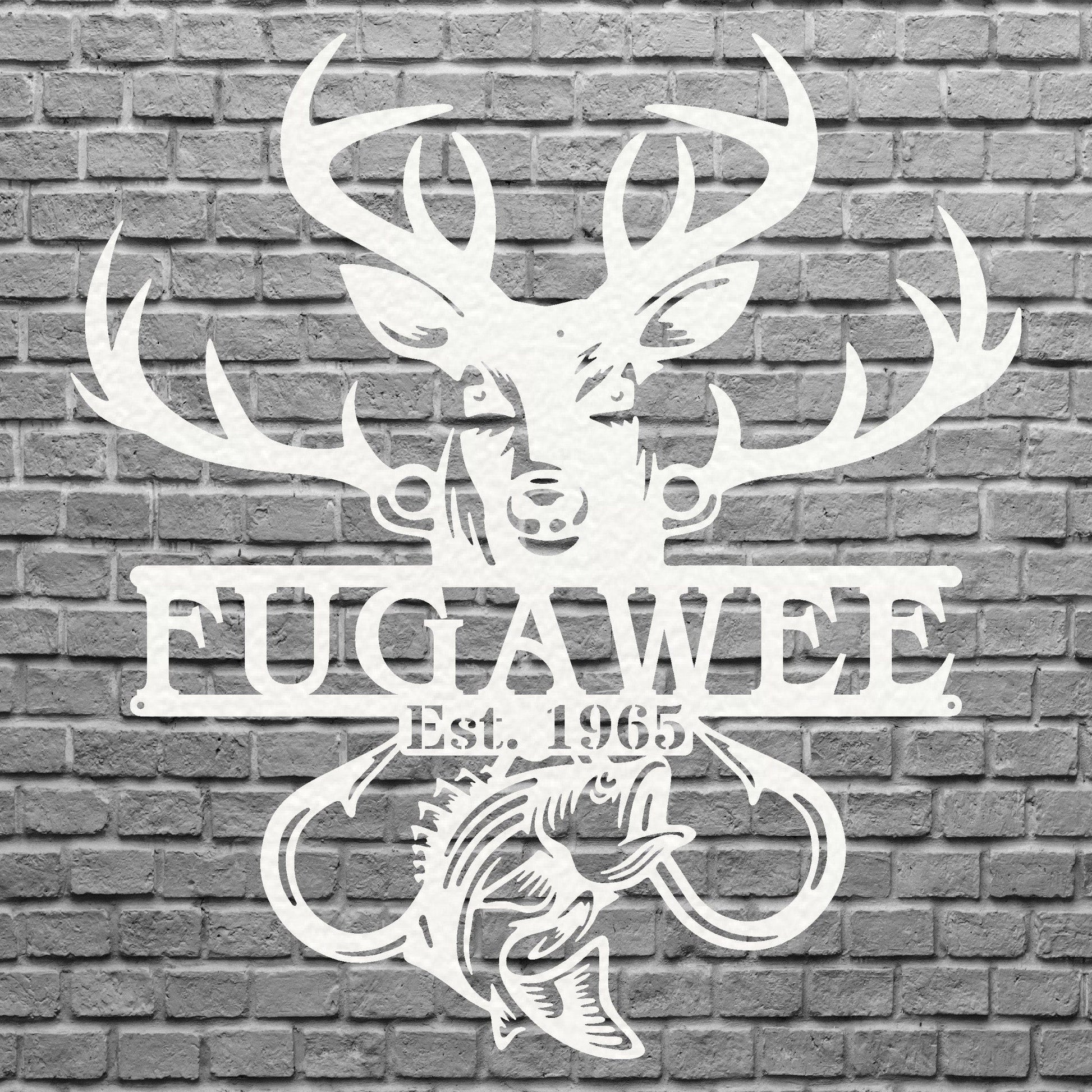 Custom Deer Metal Name Sign, Fishing Wall Art, Hunter Name Sign, Metal Wall Art, Personalized Sign, Family Name Sign, Hunter Gift