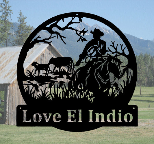 Custom Cowboy Sign Name,Farm Decor,Ranch Decor,Personalized Cow Sign Name,Outdoor Decor,Ranch Wall Art,Farmhouse Decor,gift for cowboy