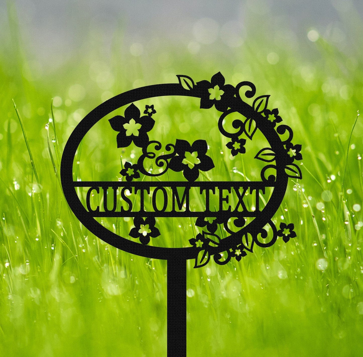 Custom Garden Stake Sign,Grave Marker Sign,Garden Sign With Stake,Floral Garden Art,Garden Decor,Yard Decor,Garden Name Sign