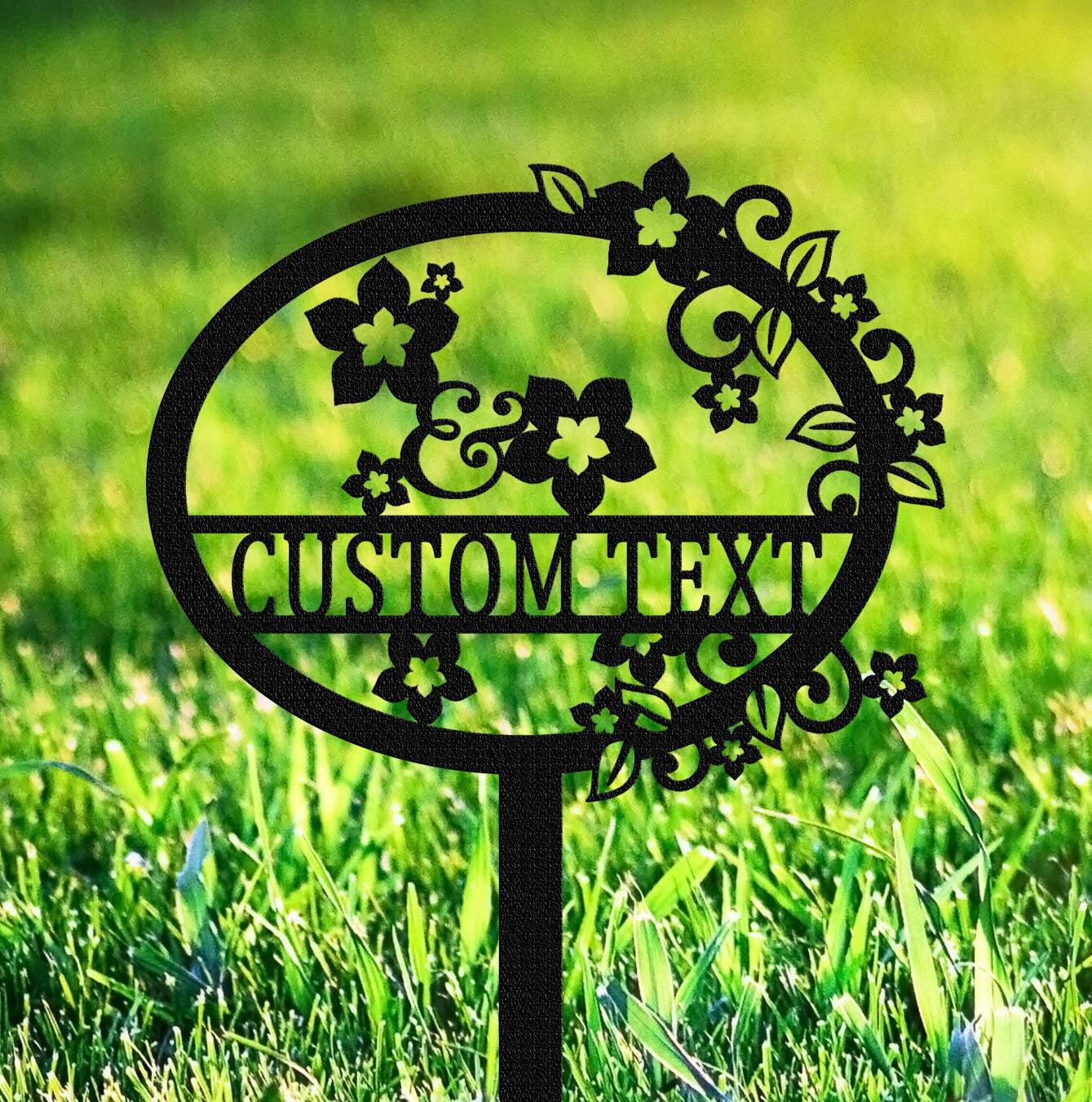 Custom Garden Stake Sign,Grave Marker Sign,Garden Sign With Stake,Floral Garden Art,Garden Decor,Yard Decor,Garden Name Sign