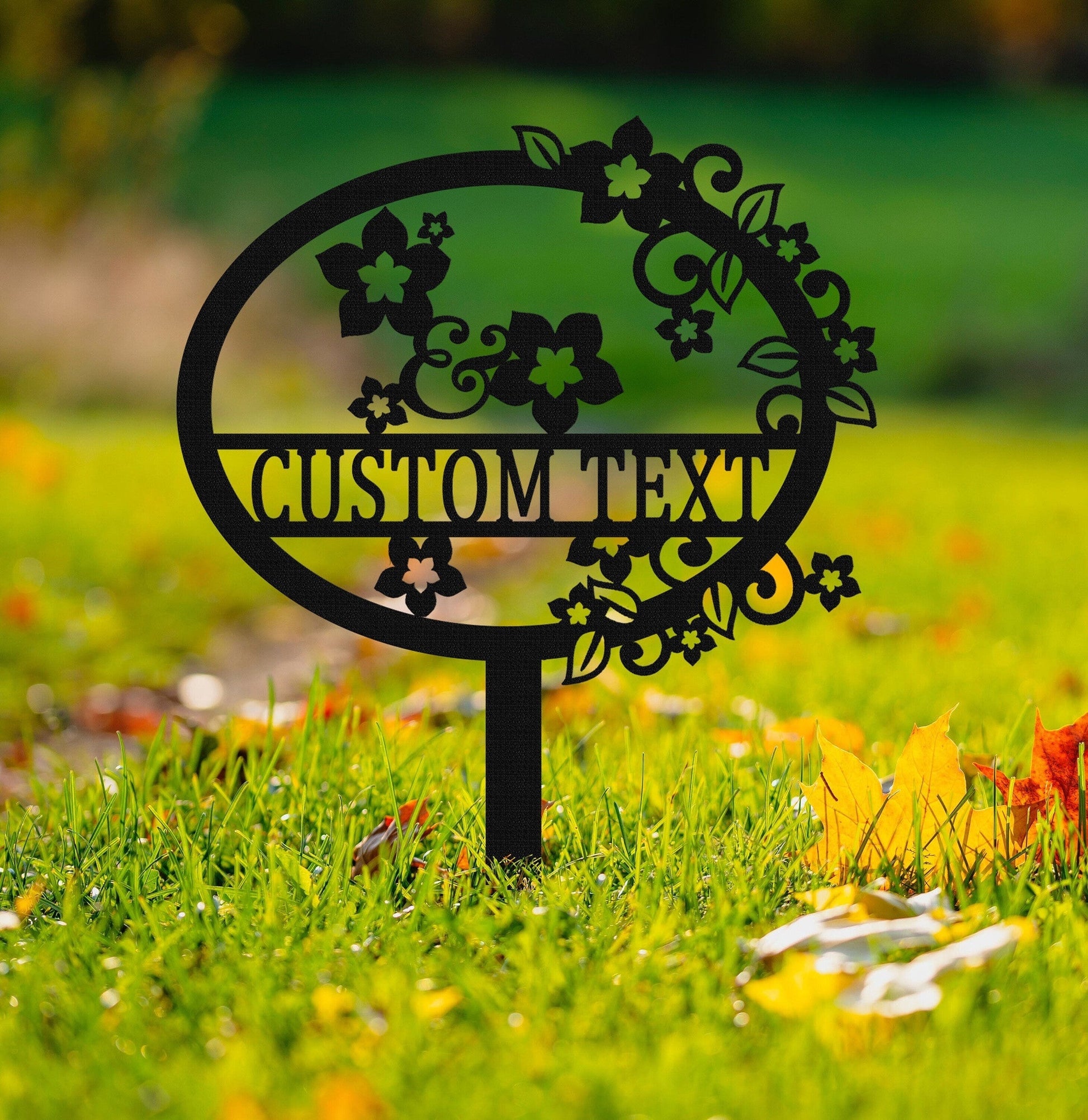Custom Garden Stake Sign,Grave Marker Sign,Garden Sign With Stake,Floral Garden Art,Garden Decor,Yard Decor,Garden Name Sign