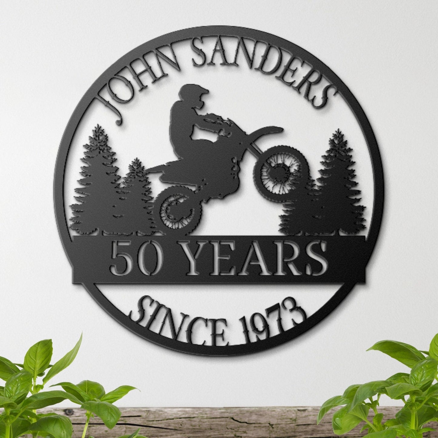 50th Birthday Gift For Men, Birthday Metal Sign, Gift For Husband, Boyfriend, Father, Personalized Birthday Sign, Custom Motorcycle Sign