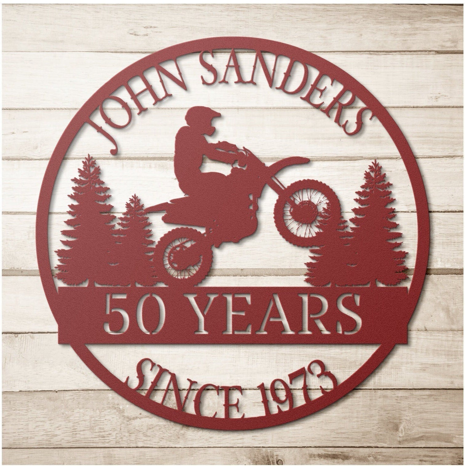 50th Birthday Gift For Men, Birthday Metal Sign, Gift For Husband, Boyfriend, Father, Personalized Birthday Sign, Custom Motorcycle Sign