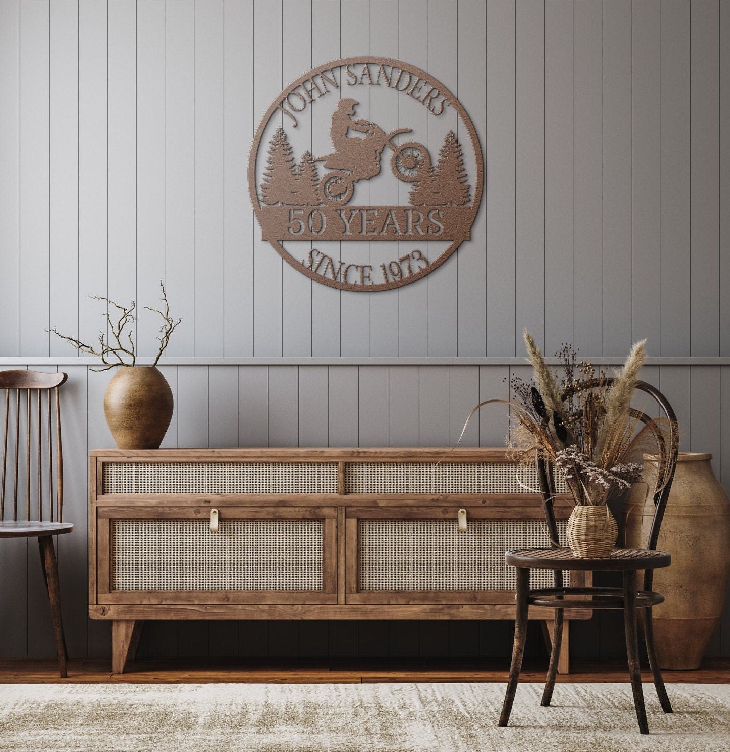 50th Birthday Gift For Men, Birthday Metal Sign, Gift For Husband, Boyfriend, Father, Personalized Birthday Sign, Custom Motorcycle Sign