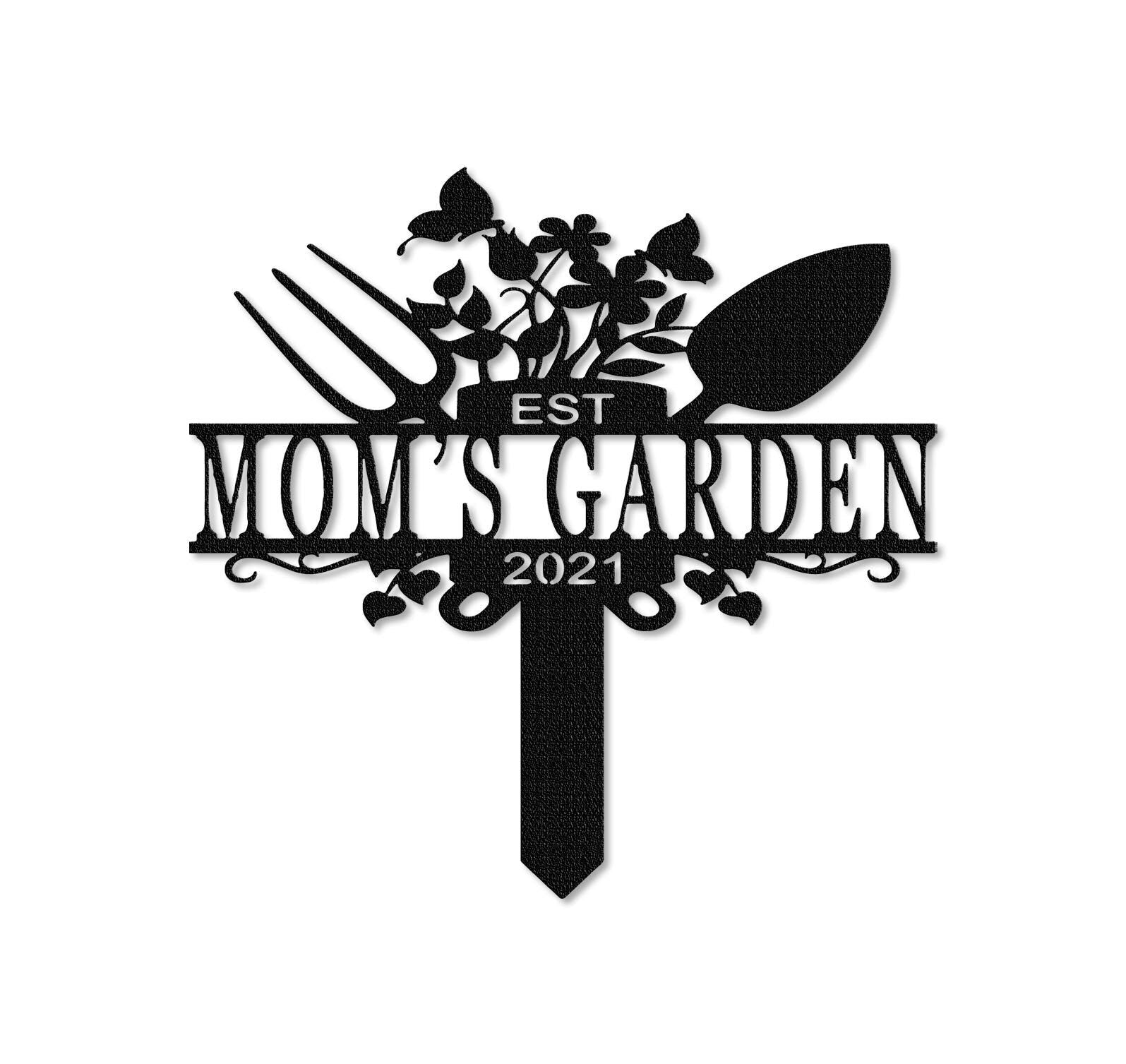 Custom Garden Stake Sign,Mom's Garden Sign,Garden Name Sign,Garden Metal Art,Personalized Garden Decor,Yard Decor,Garden Sign With Stake