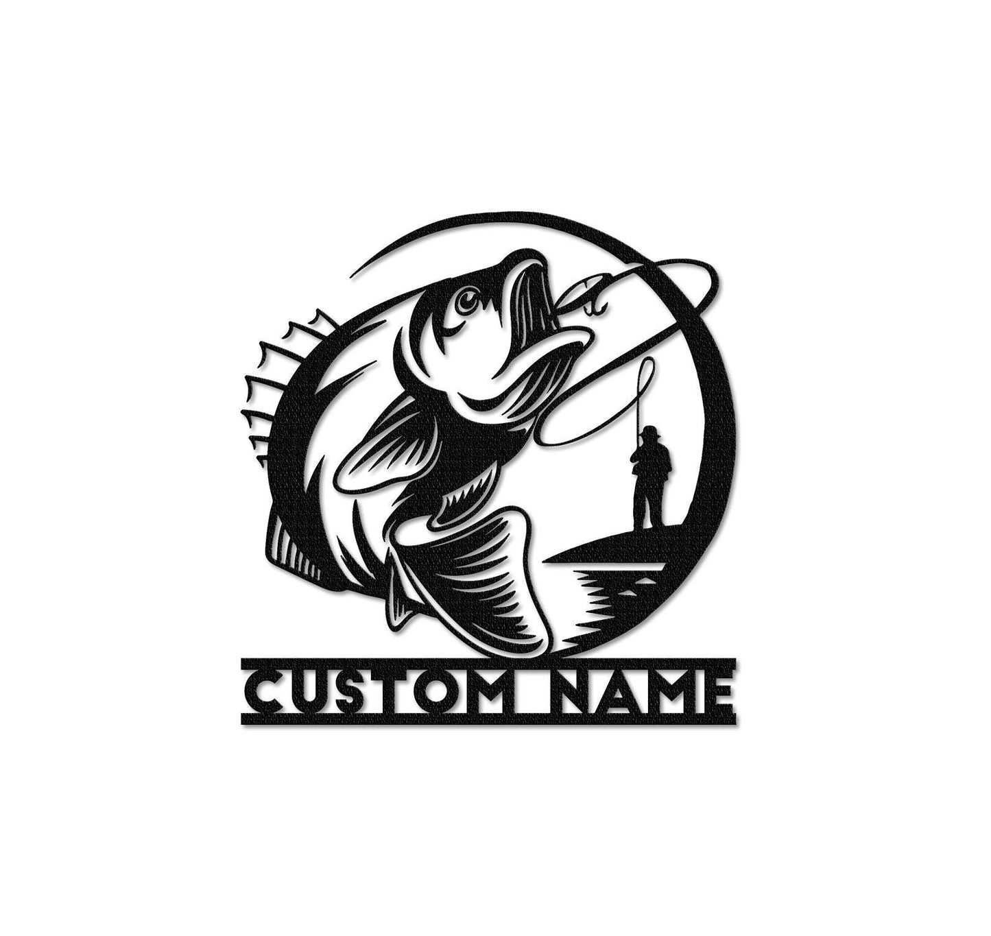 Custom Fishing Metal Sign,Fish name Sign,Gift for Fisherman,Personalized Fish Wall Art,Fishing Wall Decor,Metal Fish Monogram Sign