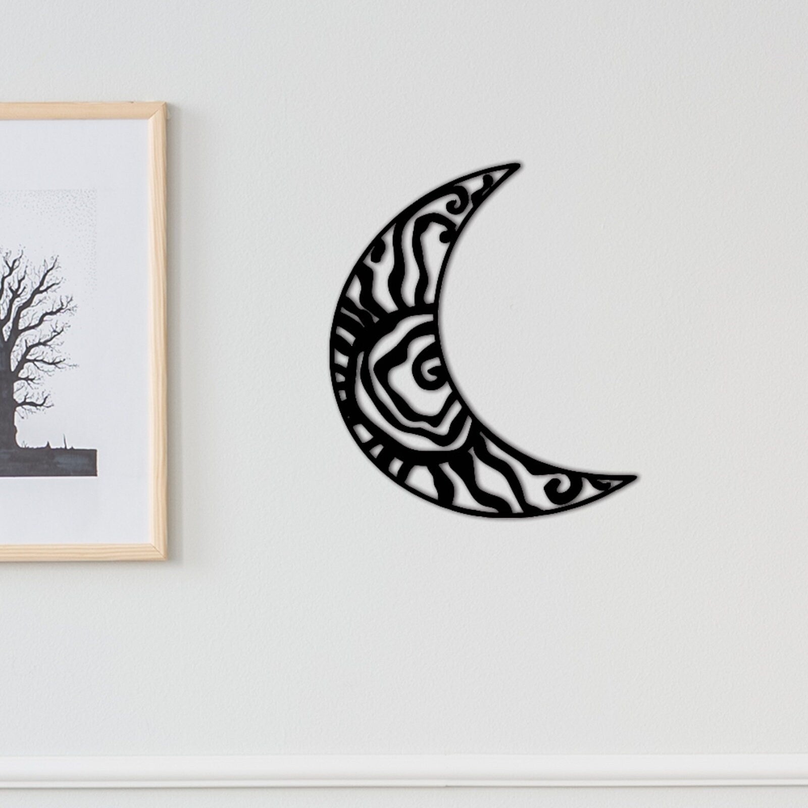 Wacky Moon Metal Sign,Hippie Fun Wacky Sun Wall Art,Unique Gift, Moon Wall Decor,Indoor Decor Patio Decor,Front Door Hanger