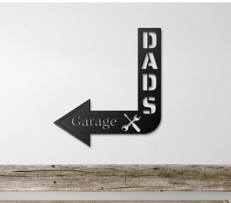 Dads Garage Metal Sign, Fathers Day Metal Art, Personalized Gift for Dad, Dad Name Sign, Fathers Day Gift, Garage Wall Sign, Metal Dad Gift