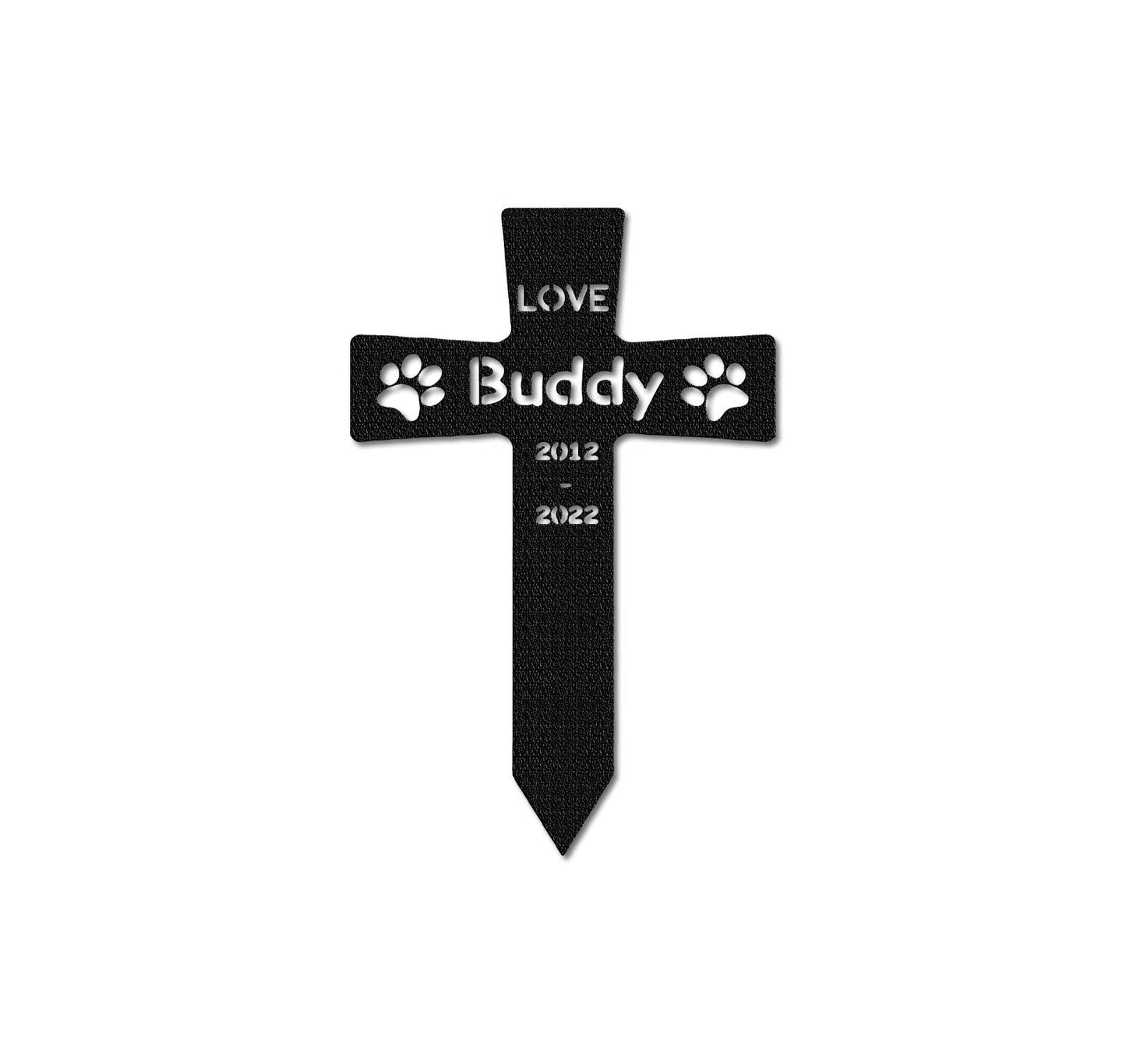 Custom Cross Memorial Stake Sign,Pet Grave Markers Sign, Metal Sign With Stake, Dog Loss Gift,Sympathy Sign, Remembrance Stake, Garden Decor