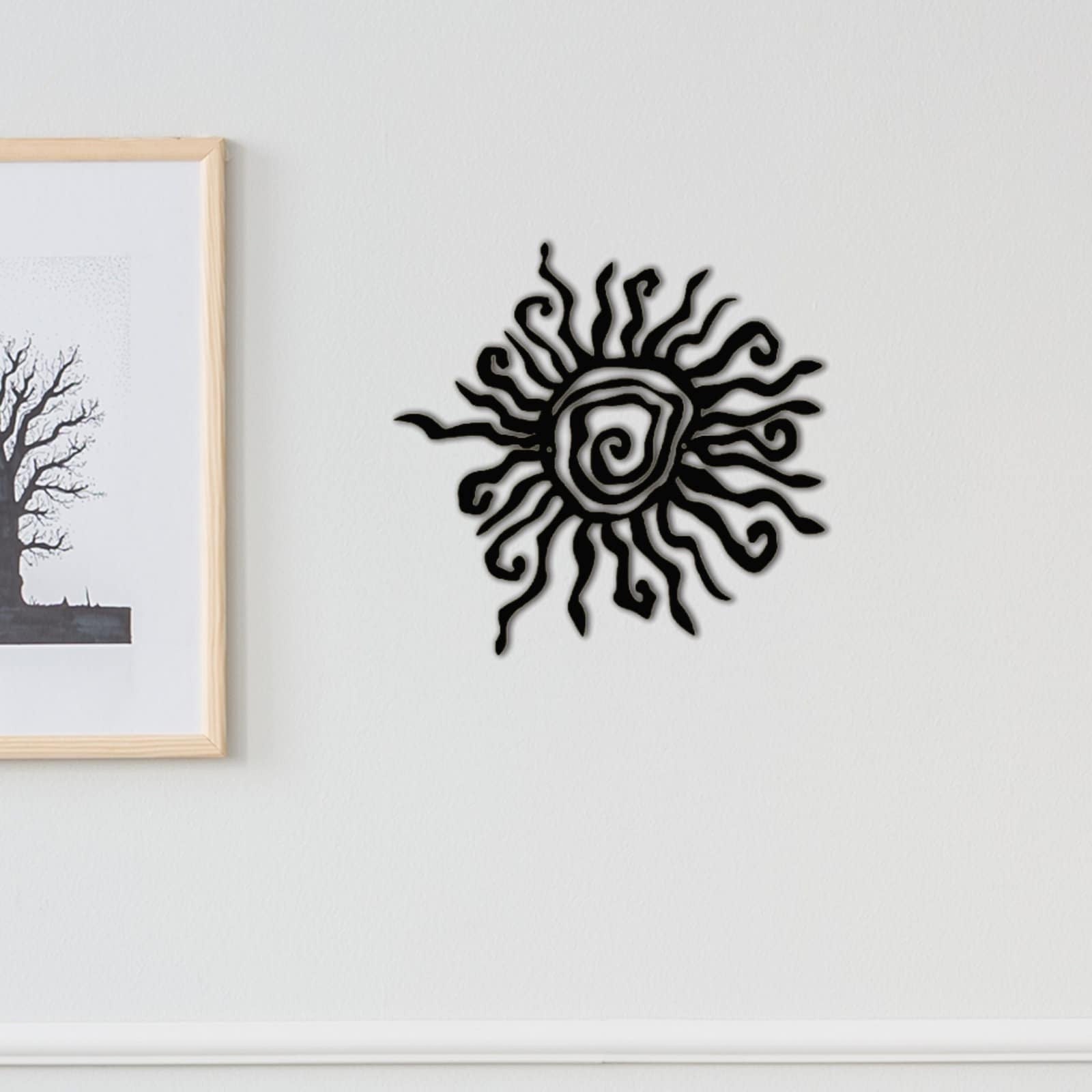 Wacky Sun Metal Sign,Metal Wall Art,Sun Metal Art,Garden Decor,Patio Porch Decor,Outdoor Wall Decor,Home Decor,Whimsical Spiral