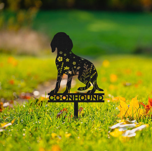 Custom Coonhound Memorial Stake Sign,Pet Grave Markers Sign, Metal Sign With Stake,Pet Loss Gift,Sympathy Sign, Remembrance Stake