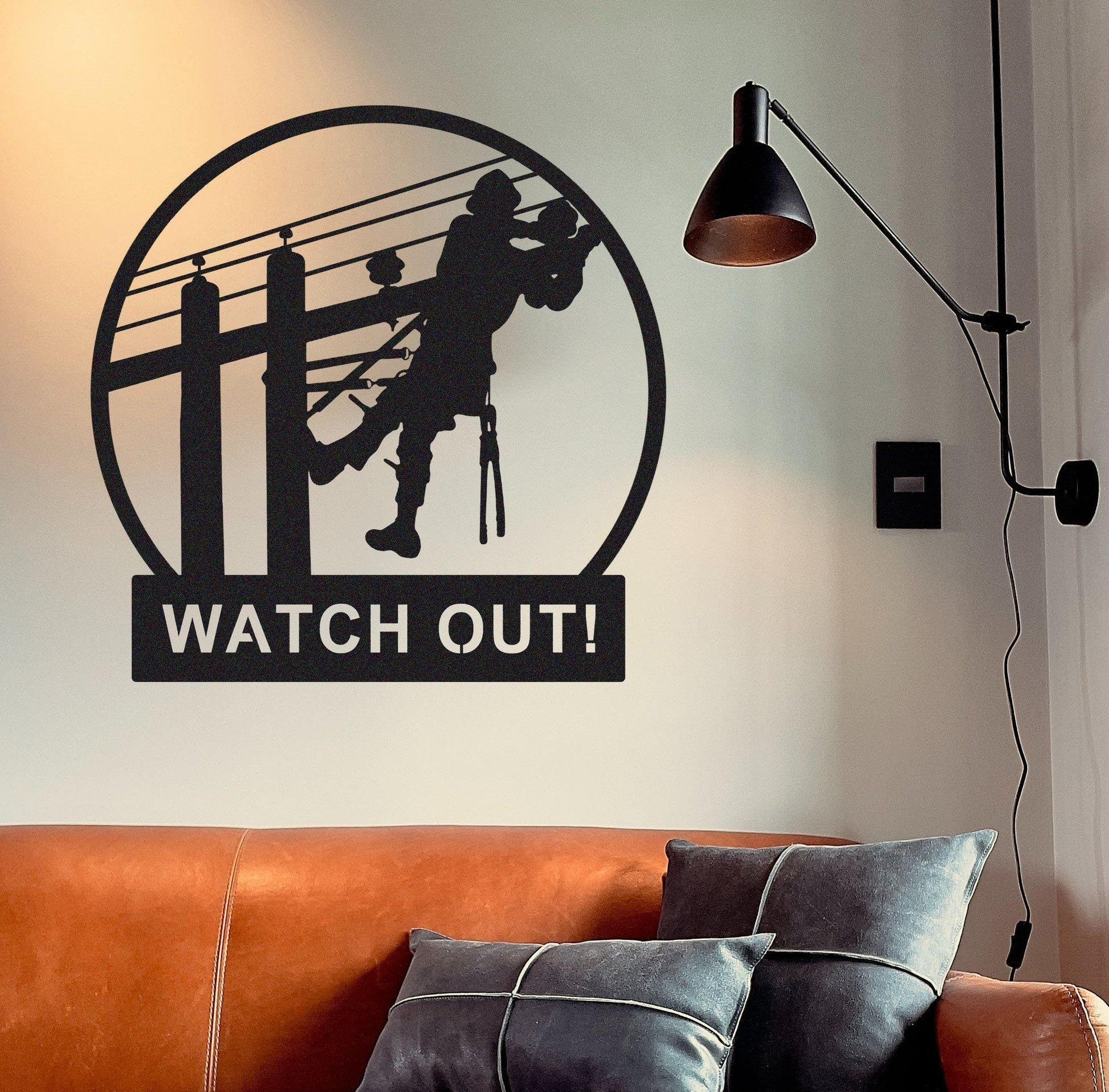 Personalized Lineman Wall art, Custom Lineman Metal Sign, Electrician Gift, Lineman Wall Decor, Line Worker Name Sign, Metal Lineman Art