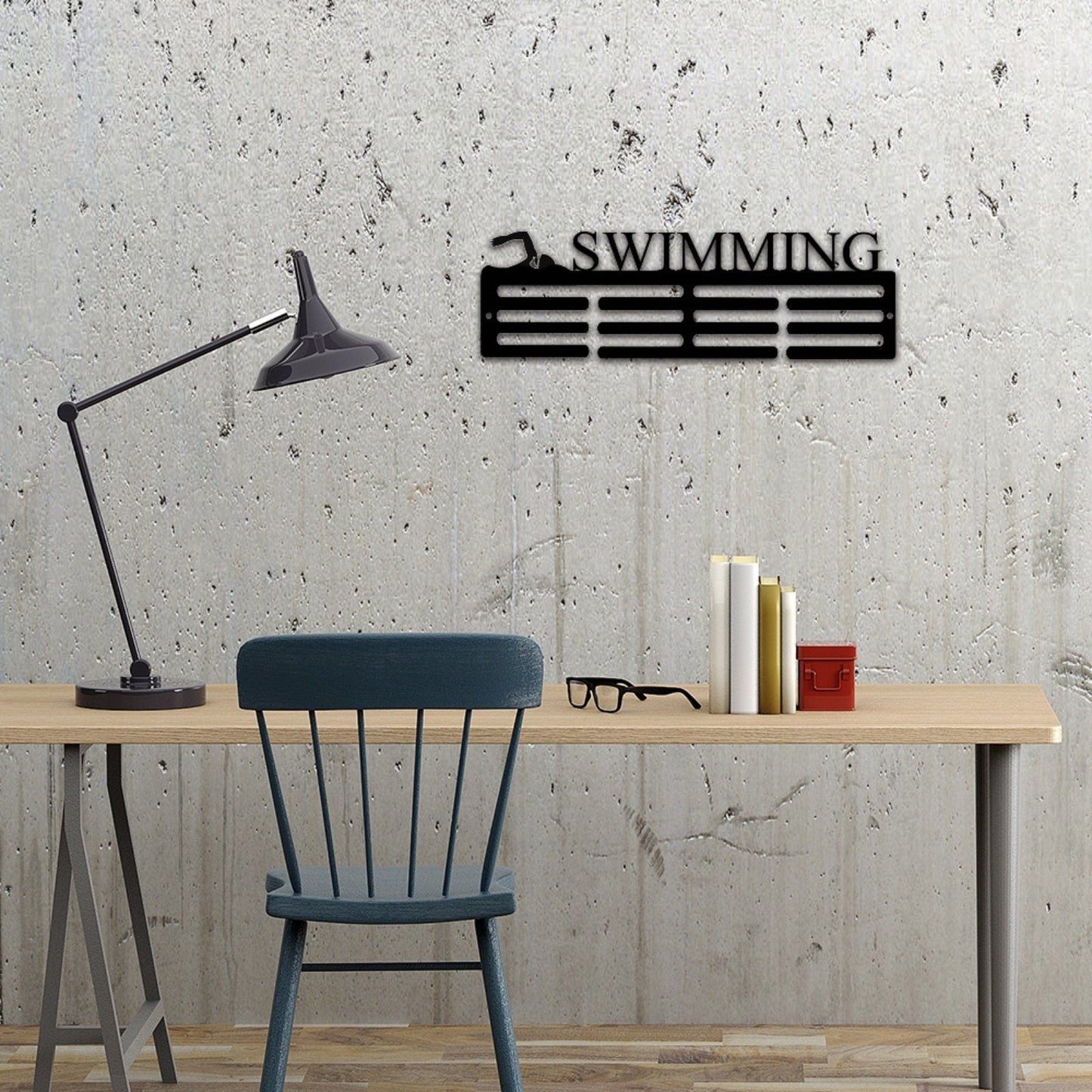 Custom Swimming Medal Holder, Personalized Swimming Name Medal Hanger, Swimming Sport Medal Display Awards Sign