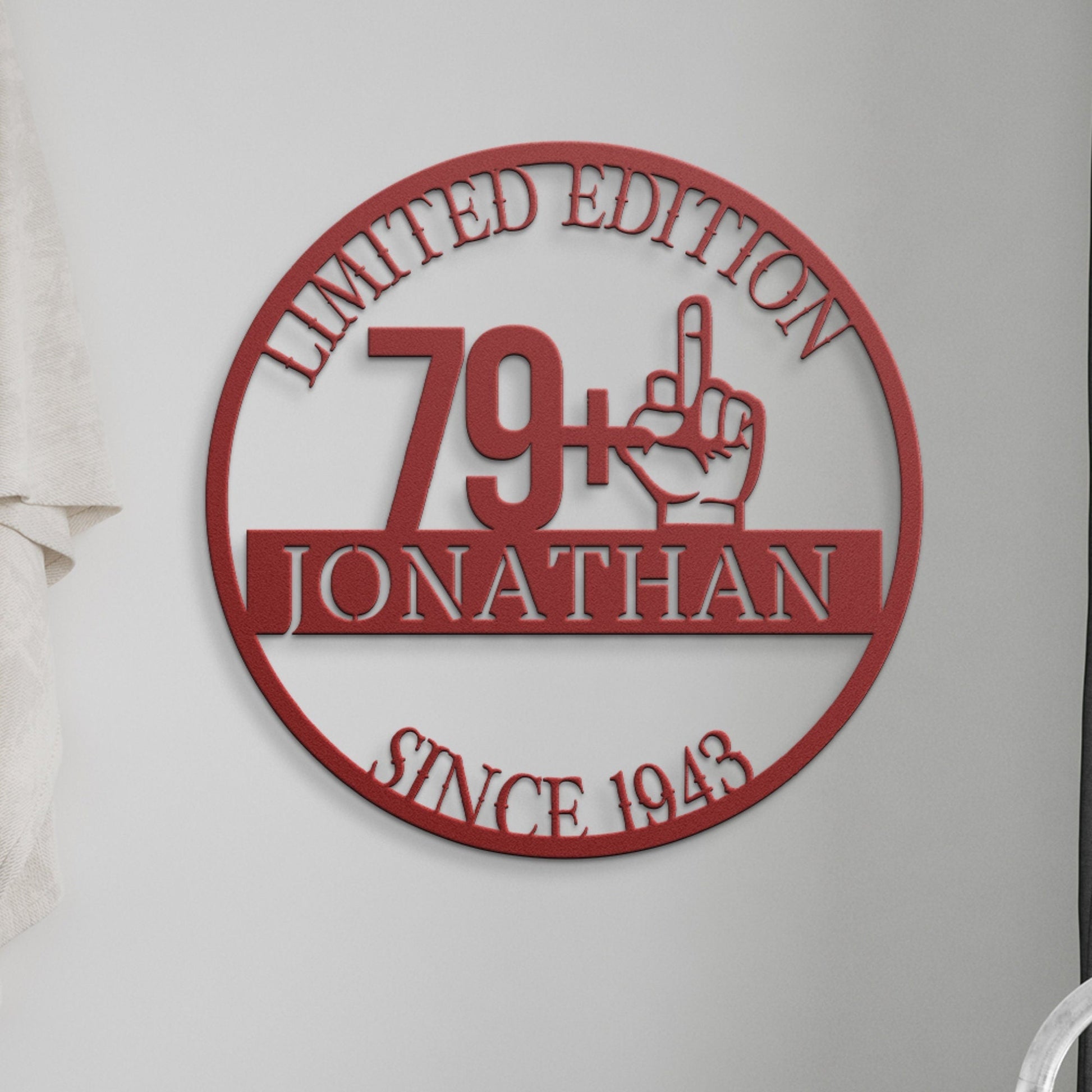 80th Birthday Gift For Men, Personalized Metal Sign, Birthday Monogram