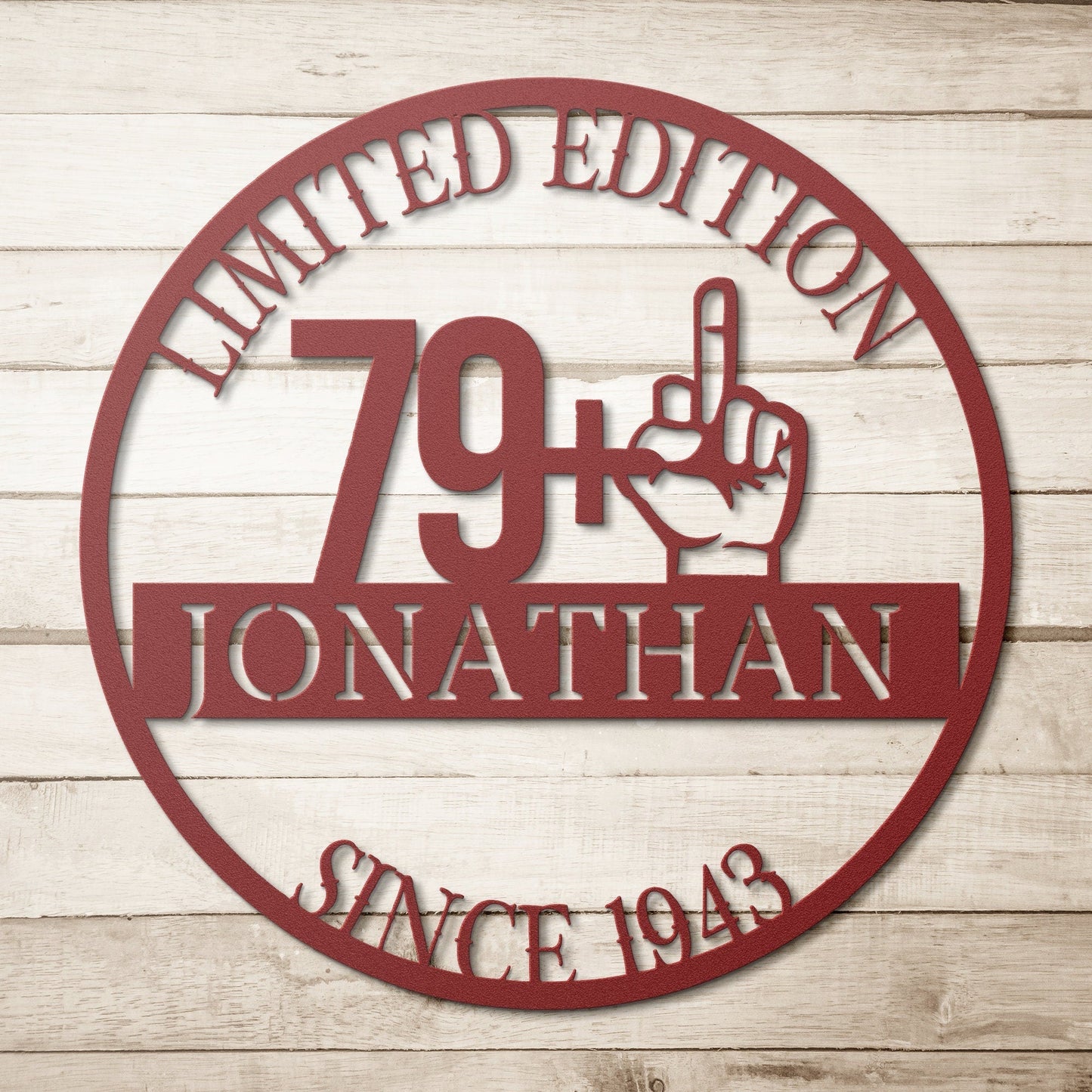 80th Birthday Gift For Men, Personalized Metal Sign, Birthday Monogram