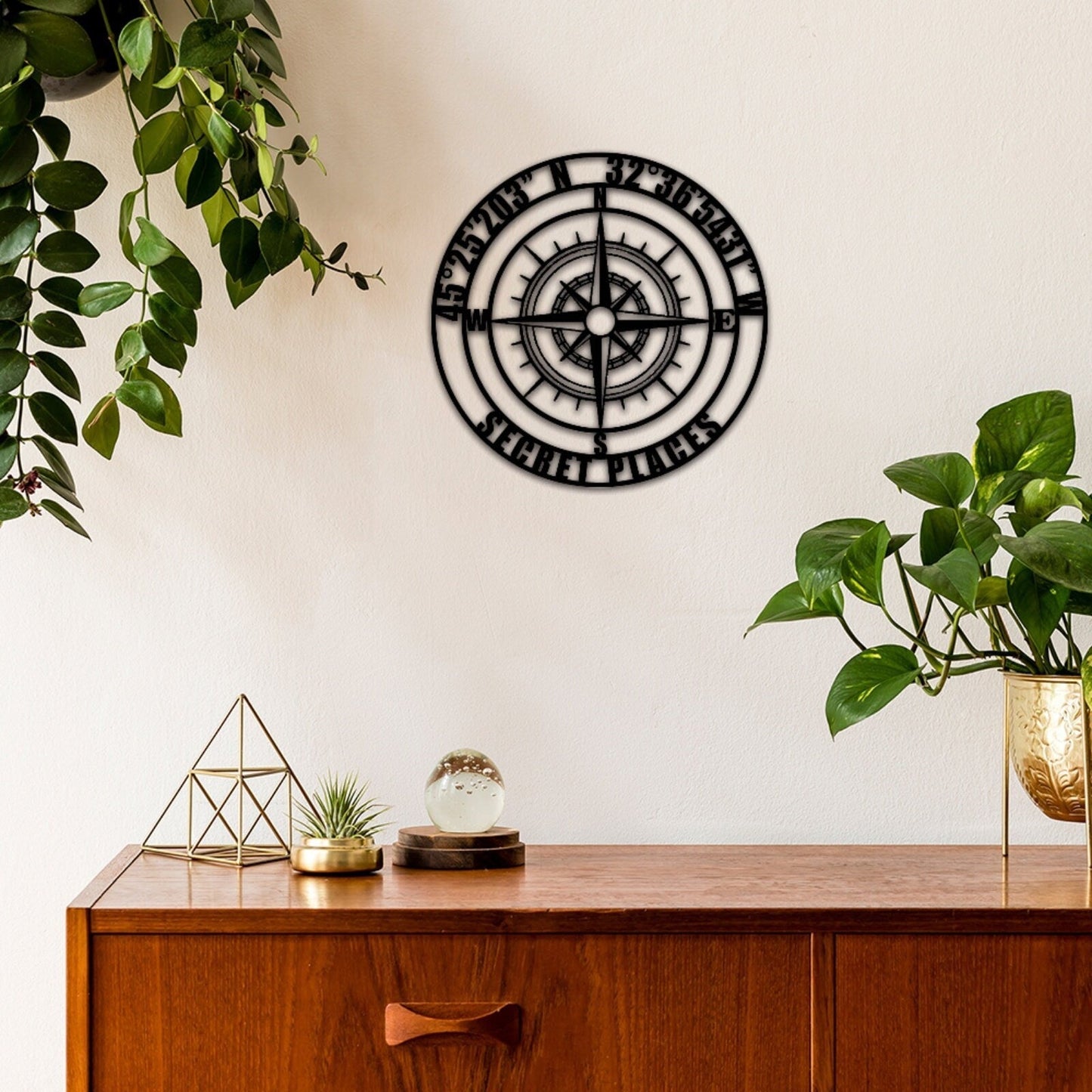 Custom GPS Coordinates Sign,Personalized Coordinates Sign,Nautical Compass Wall Art, Latitude and Longitude Sign,Room Decoration