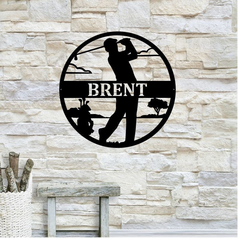 Personalized Golf Name Metal Sign | Golf Metal Sign | Custom Golf Sign | Personalized Golfing Sign | Metal Monogram Sign