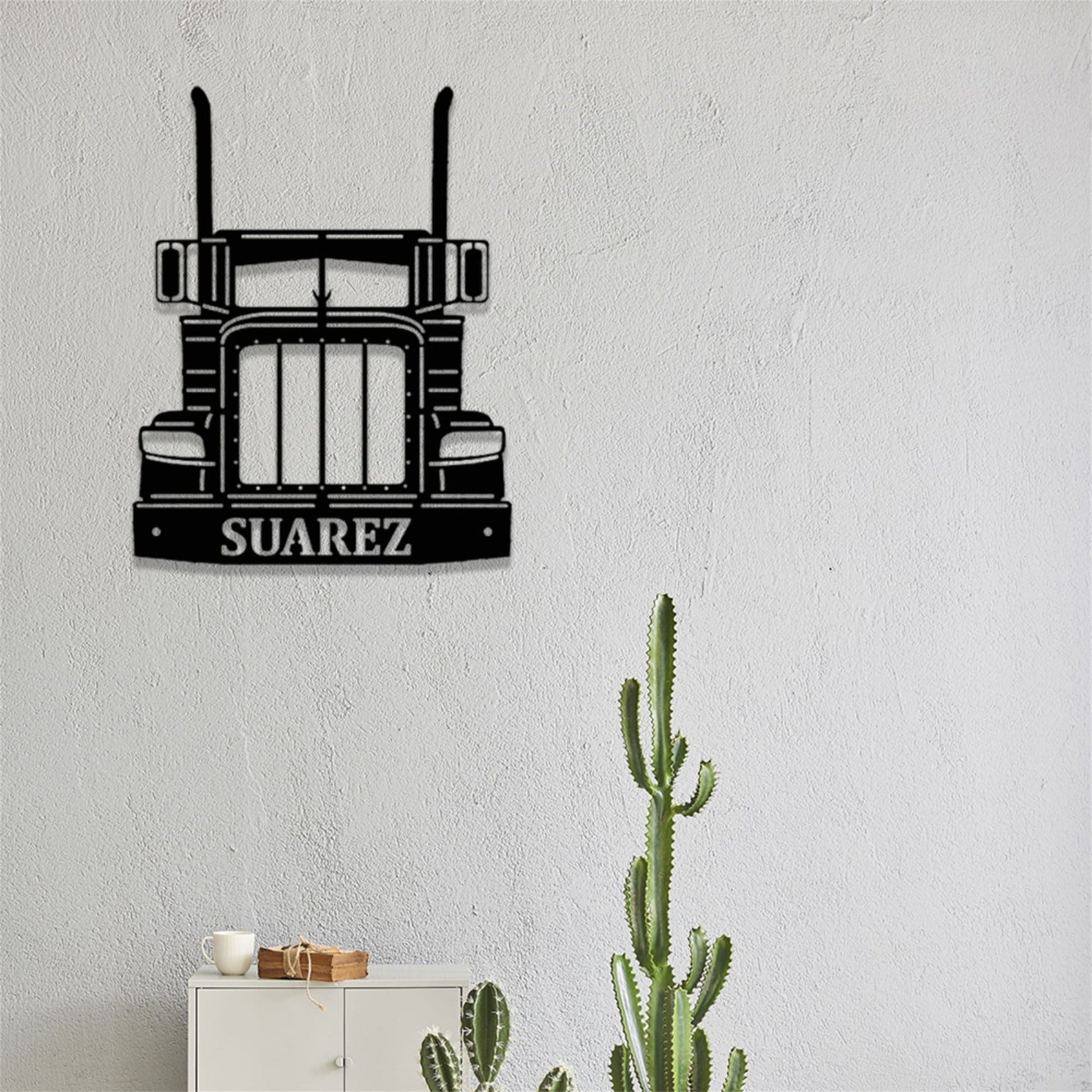 Custom Semi Truck Metal Wall Art,Semi Truck Sign With LED Lights,Personalized Truck Driver Name Sign,Semi-Trailer Wall Decor,Gifts for Dad